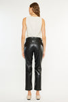 Rudi High Rise Faux Leather Slim Straight Leg  Jeans - Official Kancan USA