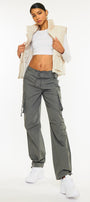 Frida Cropped Faux Leather Puffer Vest - Official Kancan USA