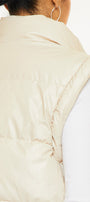 Frida Cropped Faux Leather Puffer Vest - Official Kancan USA