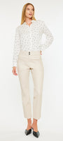 Judith High Rise Faux Leather Skinny Straight Leg  Jeans - Official Kancan USA