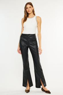  Mars High Rise Faux Leather Bootcut Jeans