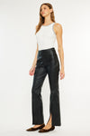 Mars High Rise Faux Leather Bootcut Jeans
