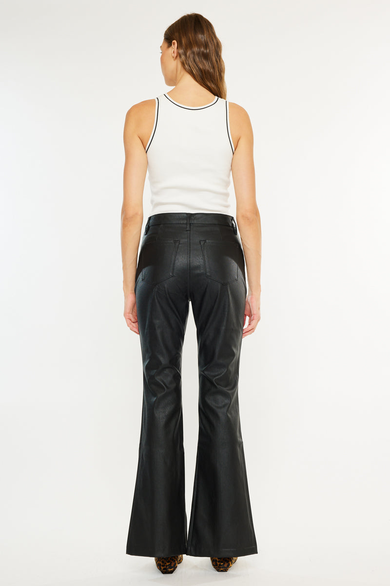 Mars High Rise Faux Leather Bootcut Jeans