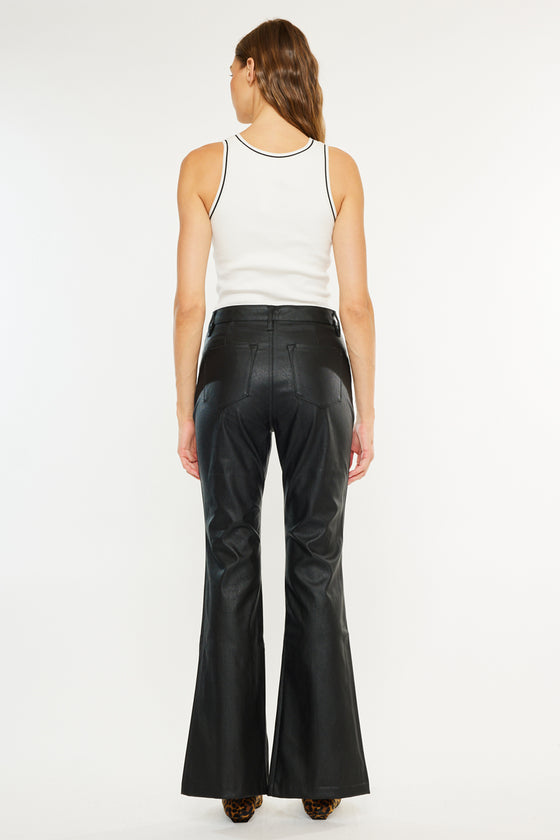 Mars High Rise Faux Leather Bootcut Jeans