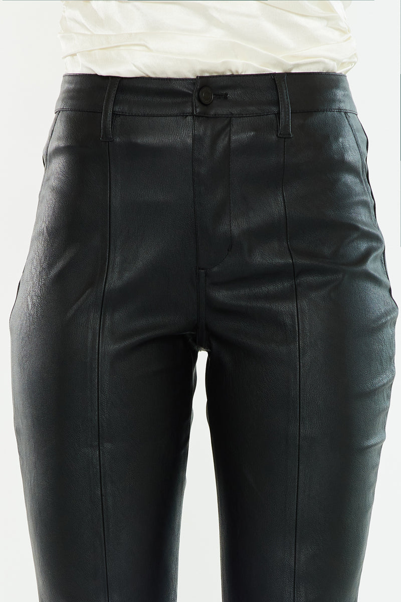 Mars High Rise Faux Leather Bootcut Jeans Official Kancan USA