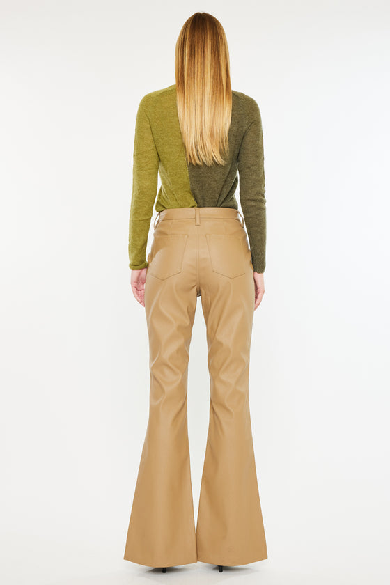 Mars High Rise Faux Leather Bootcut Jeans - Official Kancan USA