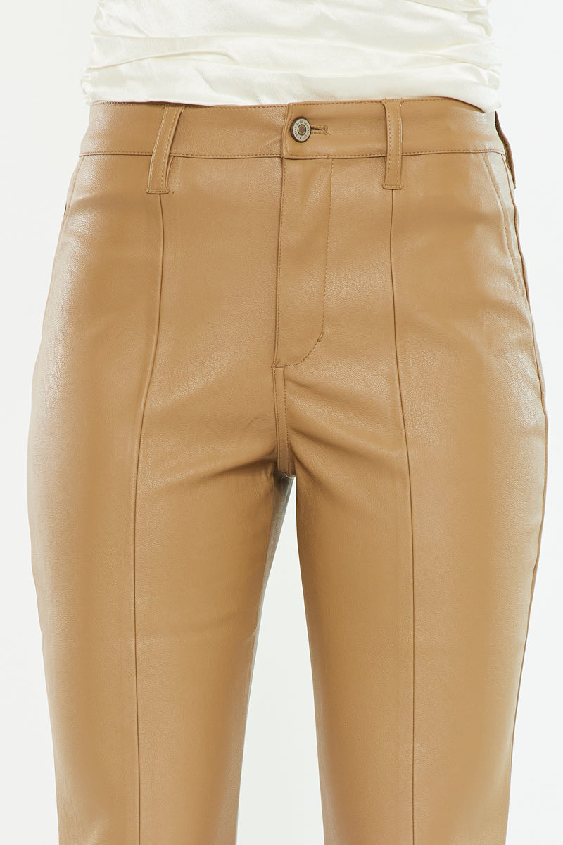 Mars High Rise Faux Leather Bootcut Jeans Official Kancan USA