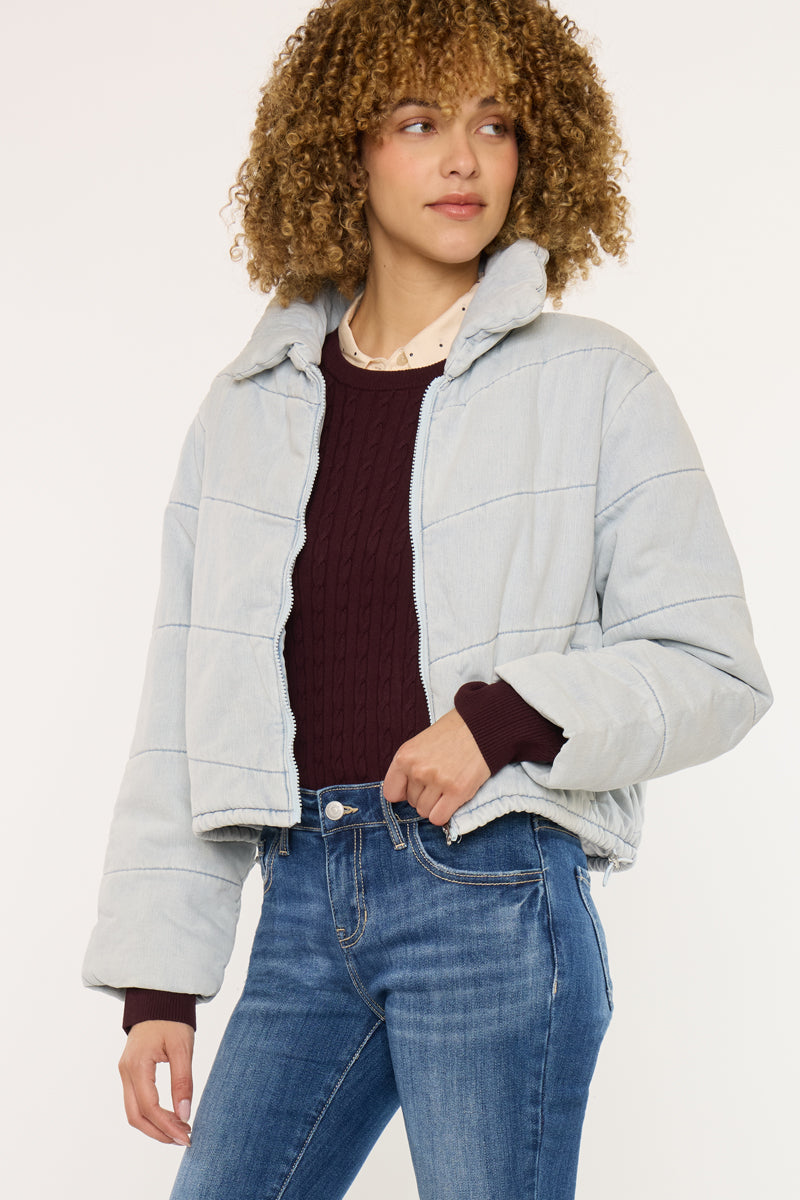 Luciana Denim Puffer Jacket - Official Kancan USA