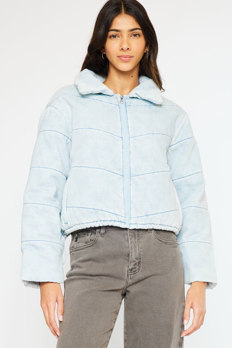 Luciana Denim Puffer Jacket - Official Kancan USA