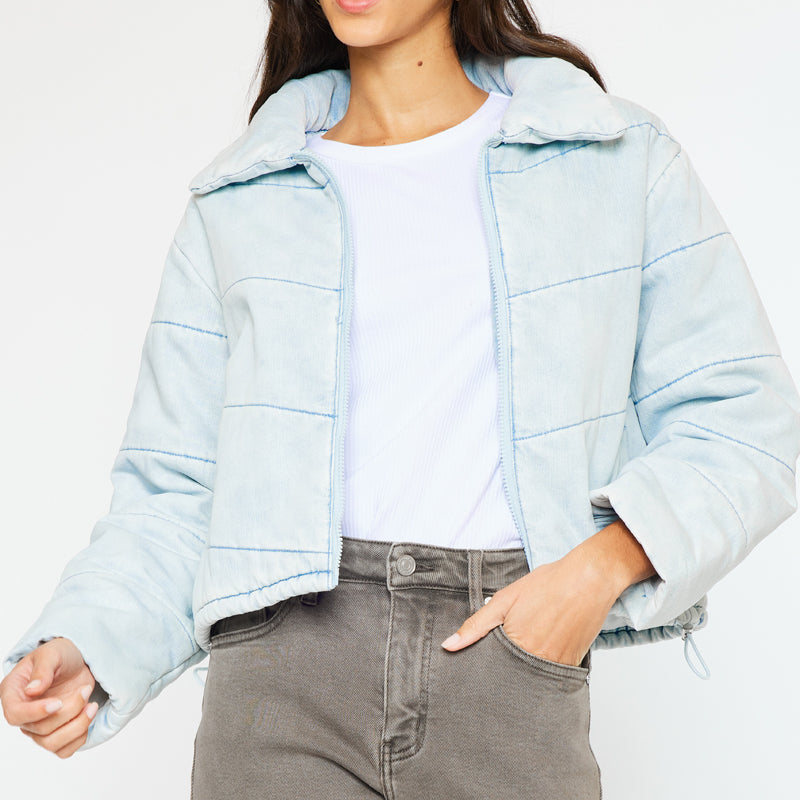 Luciana Denim Puffer Jacket - Official Kancan USA