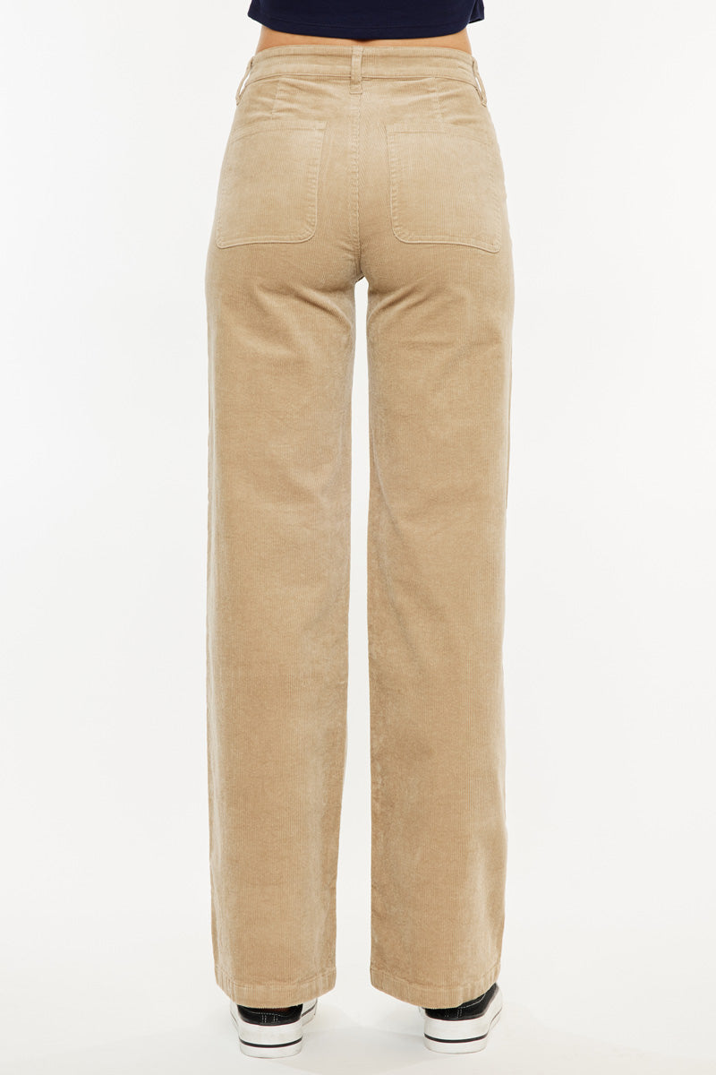 Saturn Ultra High Rise Wide Leg Corduroy Pants | Kancan USA