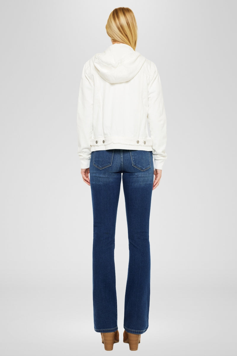 Eleni White Denim Hoodie Jacket – Cozy & Stylish – Kancan USA
