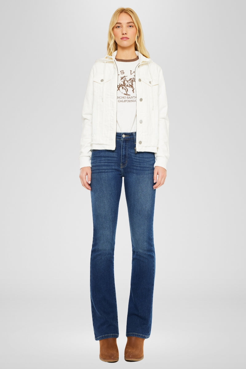 Eleni White Denim Hoodie Jacket – Cozy & Stylish – Kancan USA