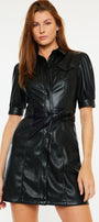 Neva Faux Leather Dress - Official Kancan USA