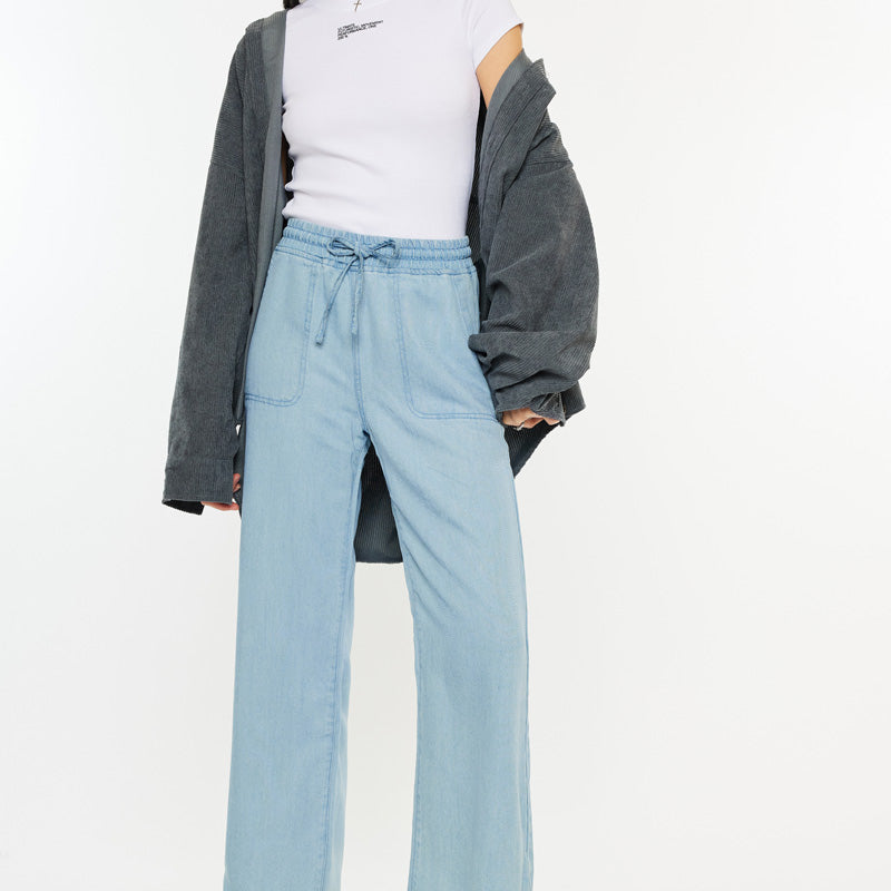 Milly High Rise Cropped  Wide Leg Jeans - Official Kancan USA