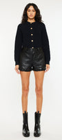 Asa High Rise Faux Leather Shorts - Official Kancan USA