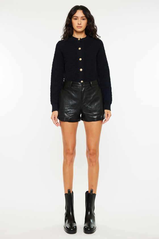 Asa High Rise Faux Leather Shorts - Official Kancan USA