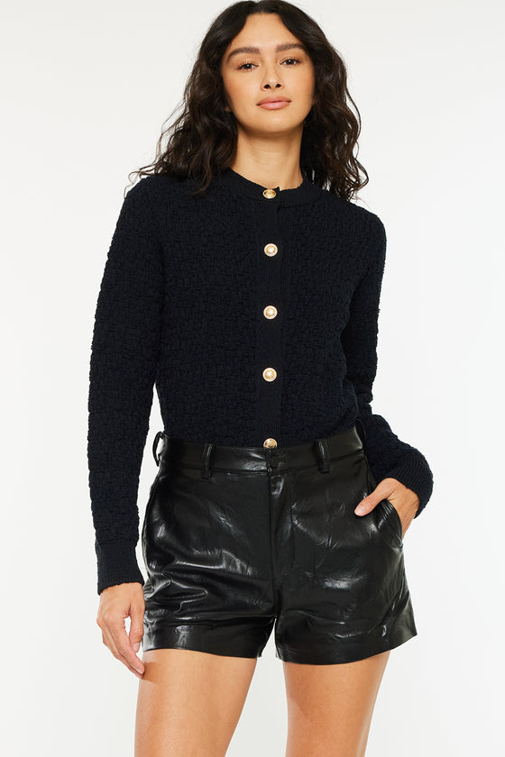 Asa High Rise Faux Leather Shorts - Official Kancan USA