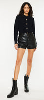 Asa High Rise Faux Leather Shorts - Official Kancan USA