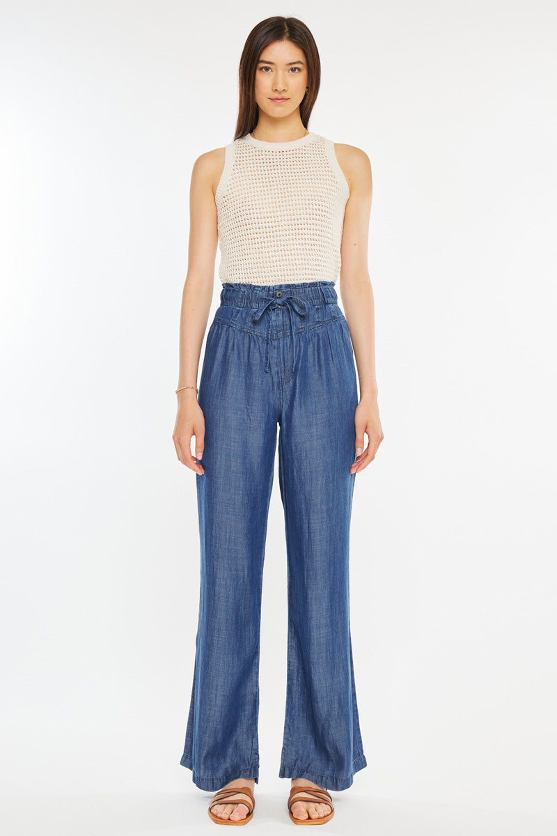 Katy High Rise Paperbag Wide leg Jeans - Official Kancan USA