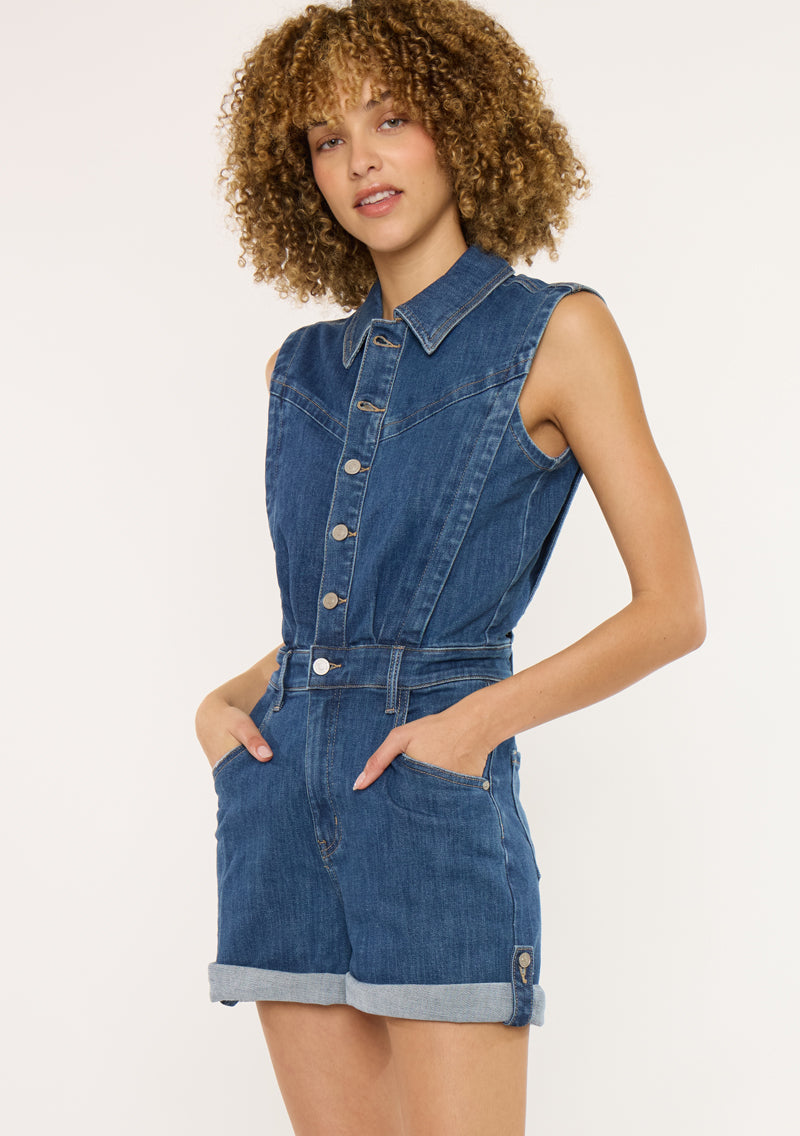 Maite Sleeveless Denim Romper - Official Kancan USA