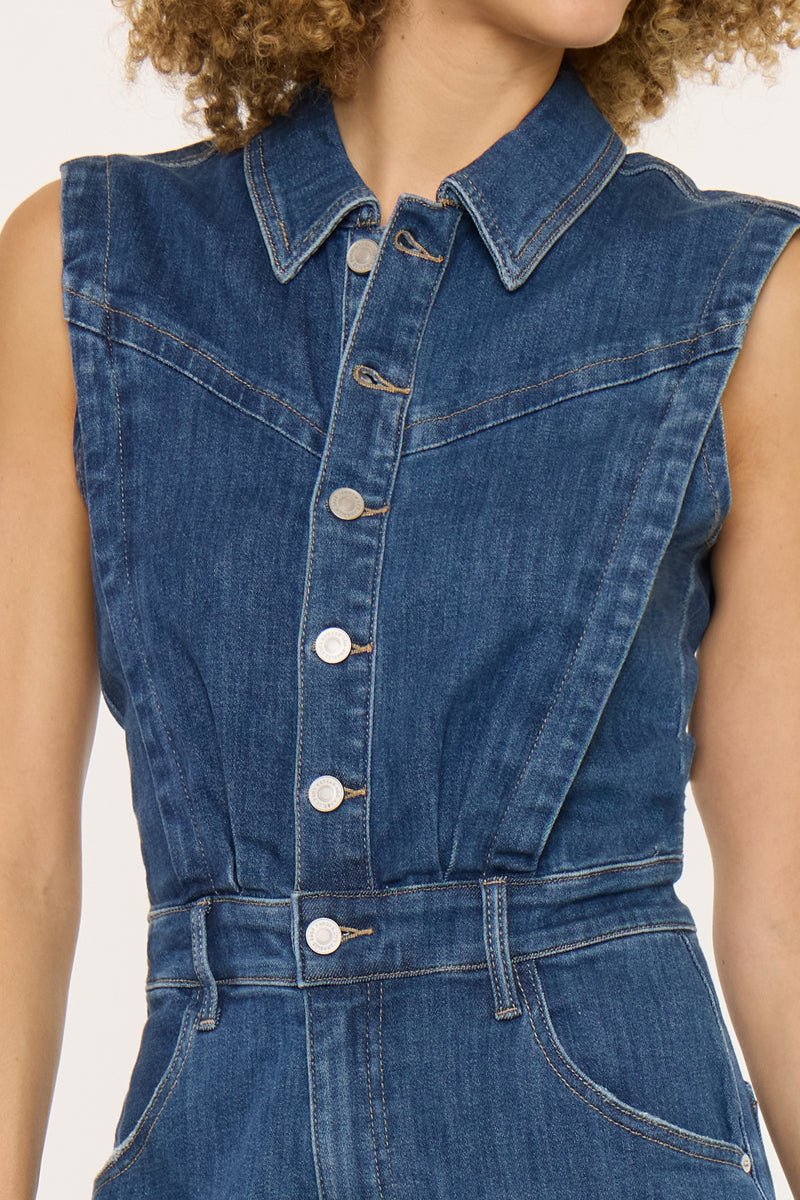 Maite Sleeveless Denim Romper - Official Kancan USA