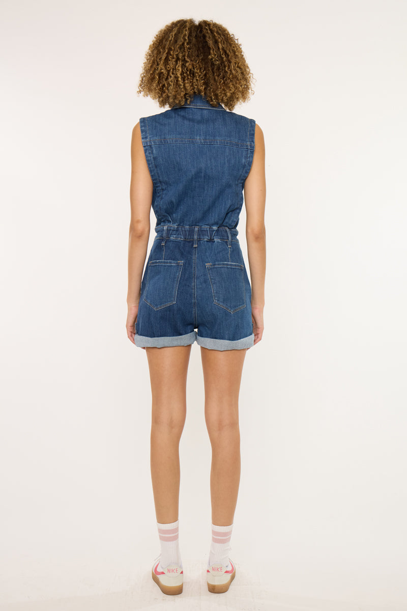 Maite Sleeveless Denim Romper - Official Kancan USA