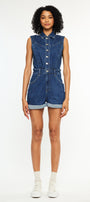 Maite Sleeveless Denim Romper - Official Kancan USA