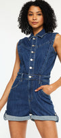 Maite Sleeveless Denim Romper - Official Kancan USA