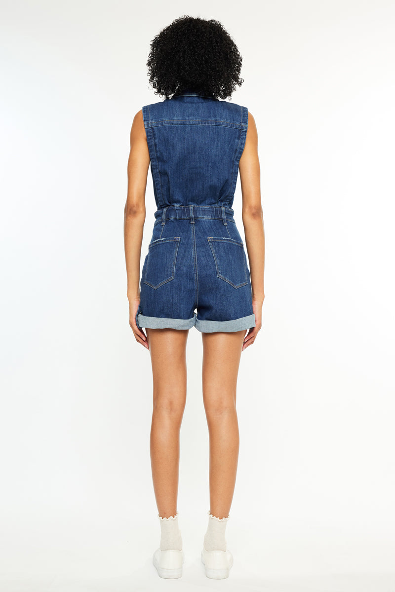 Maite Sleeveless Denim Romper - Official Kancan USA