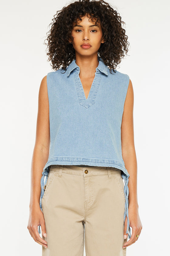 Bianca V-Neck Sleeveless Shirt - Official Kancan USA