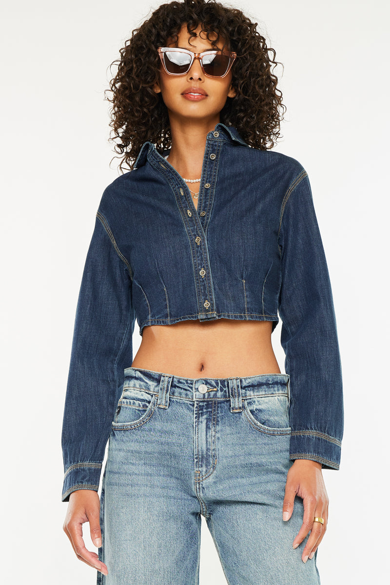 Miriam Cropped Button Up Shirt - Official Kancan USA