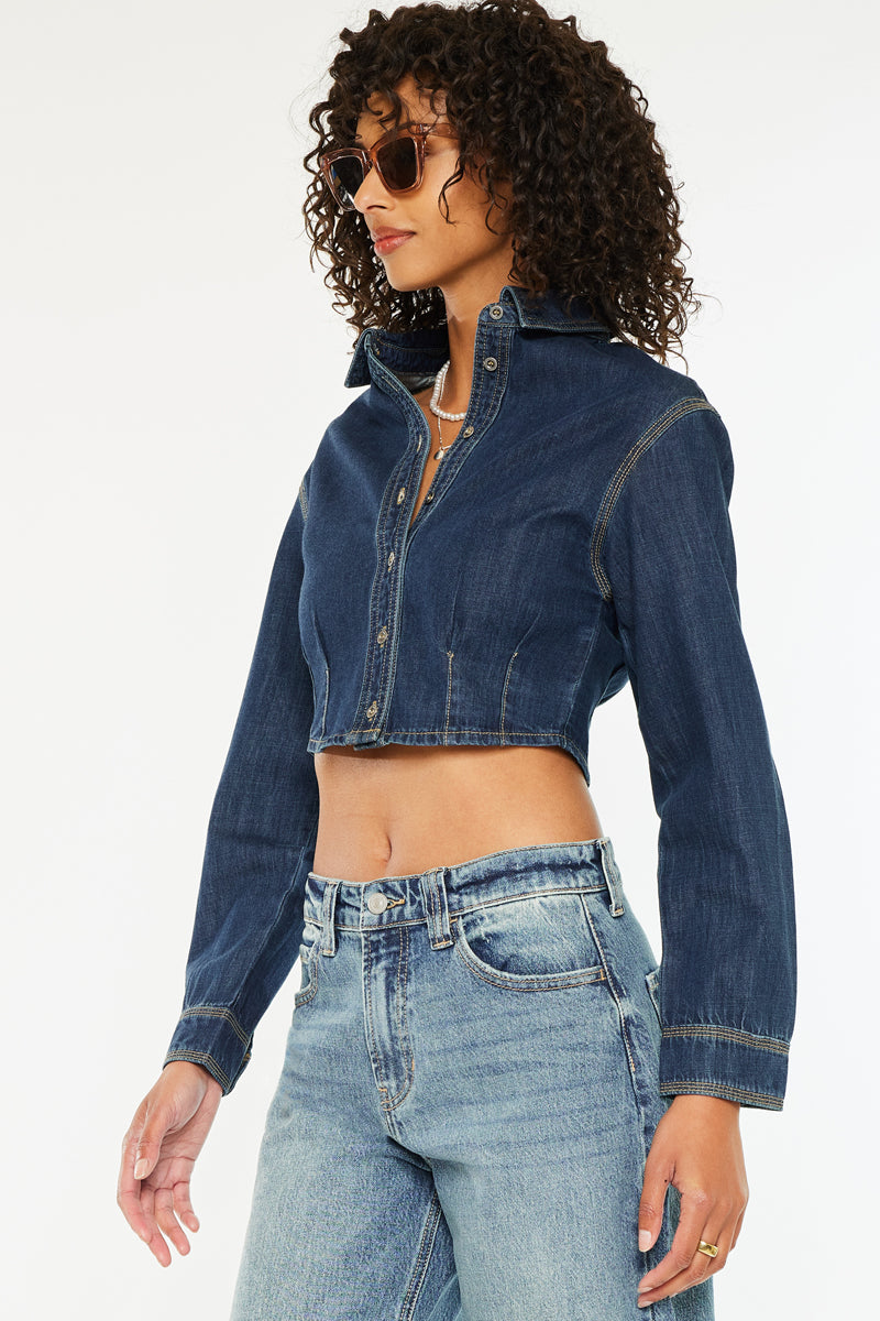 Miriam Cropped Button Up Shirt - Official Kancan USA