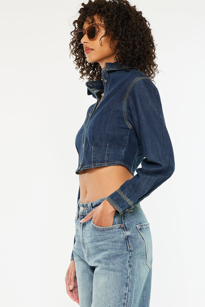 Miriam Cropped Button Up Shirt - Official Kancan USA