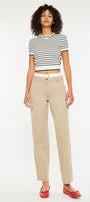 Francine Mid Rise Double Waistband Straight Pants - Official Kancan USA