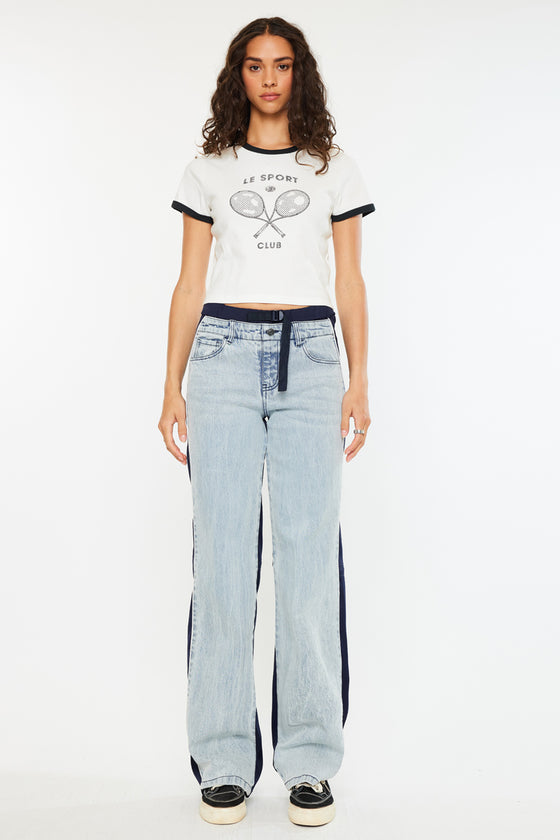 Miranda High Rise Pull On Wide Leg Jeans - Official Kancan USA