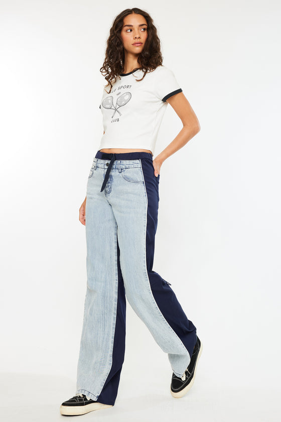 Miranda High Rise Pull On Wide Leg Jeans - Official Kancan USA