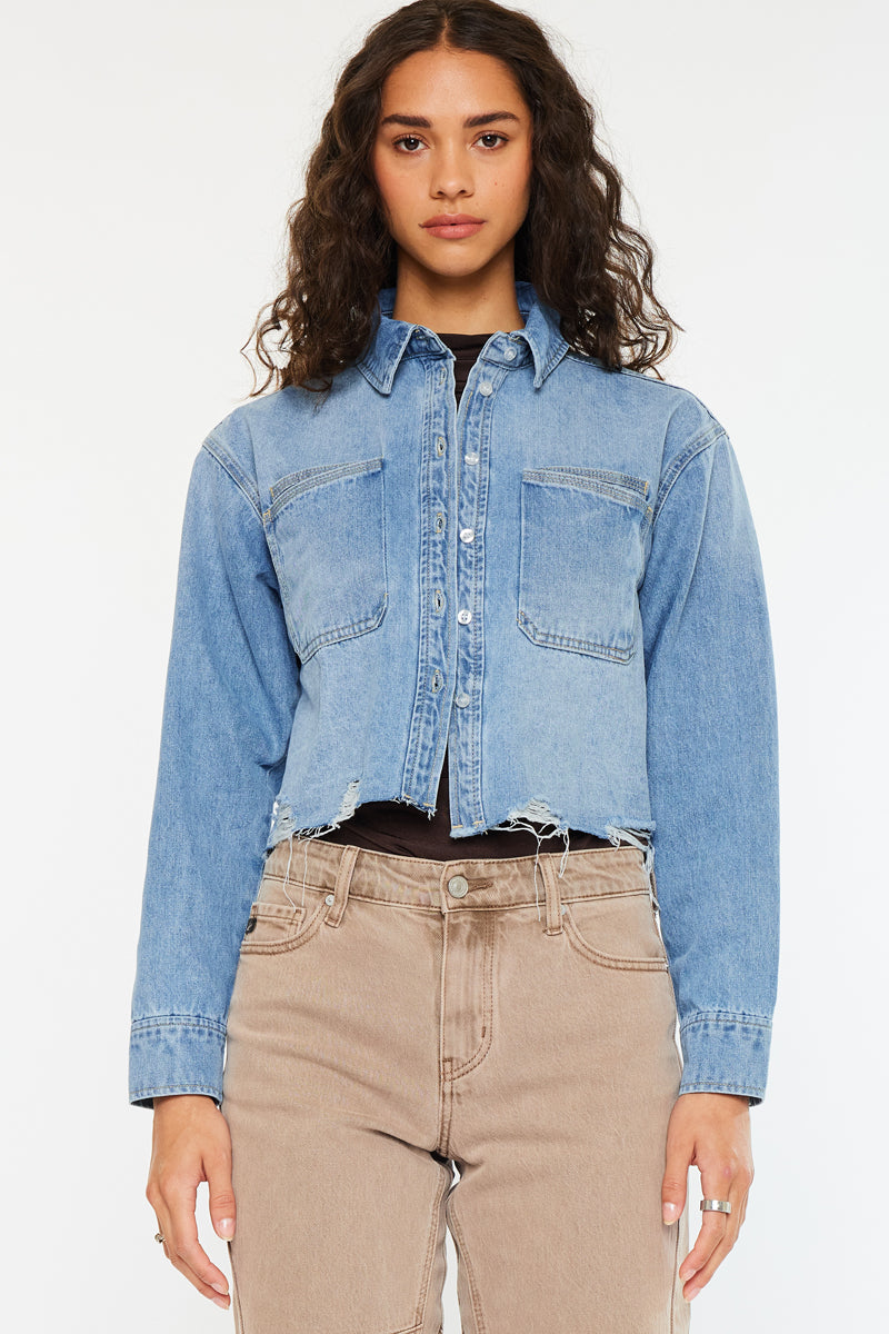 Gemmi Crop Denim Shirts - Official Kancan USA