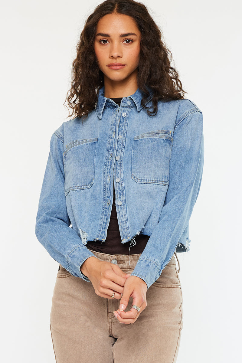 Gemmi Crop Denim Shirts - Official Kancan USA