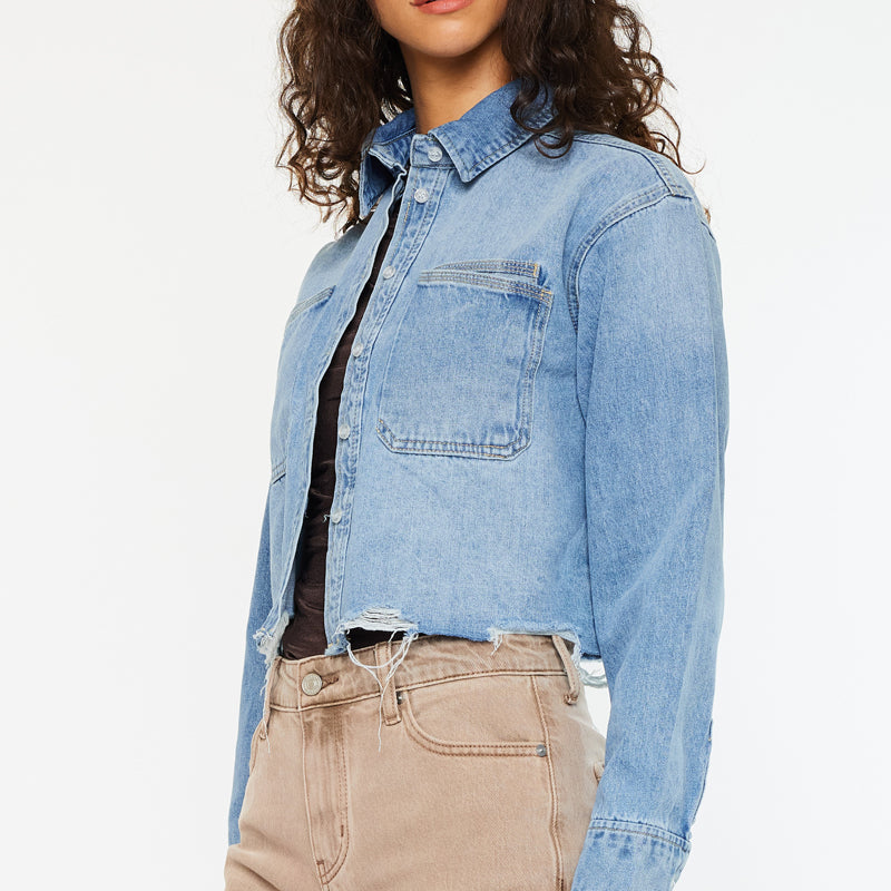 Gemmi Crop Denim Shirts - Official Kancan USA