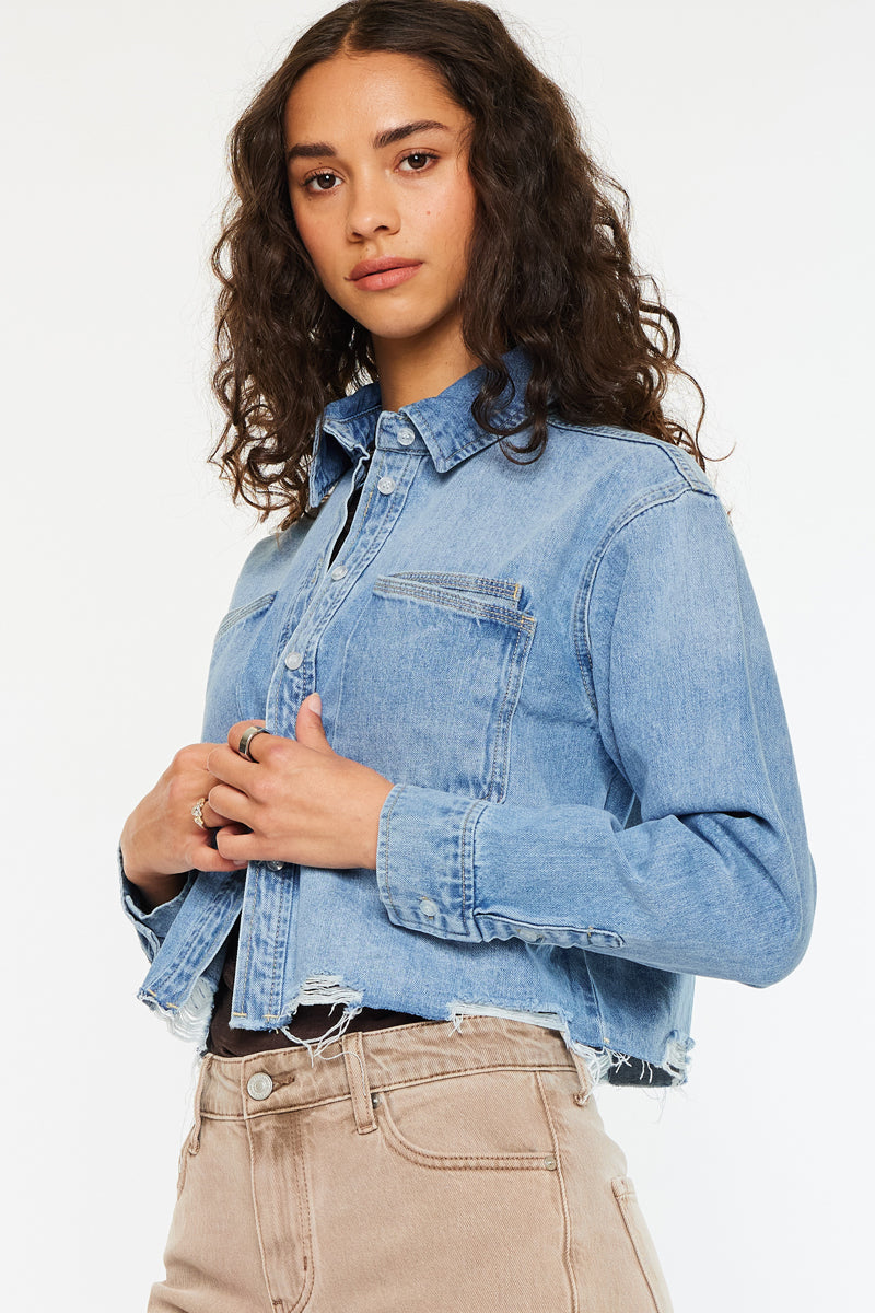 Gemmi Crop Denim Shirts - Official Kancan USA