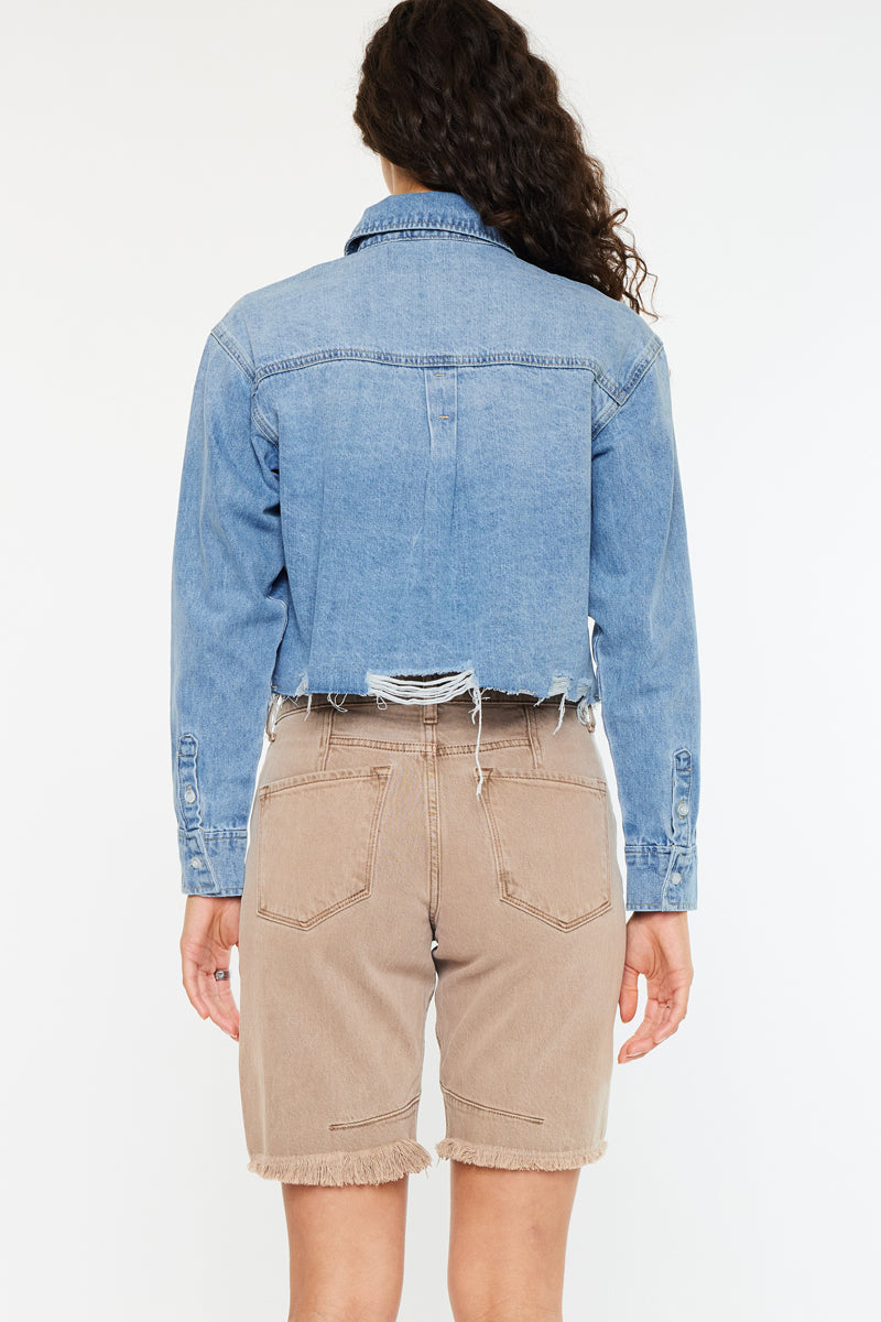 Gemmi Crop Denim Shirts - Official Kancan USA