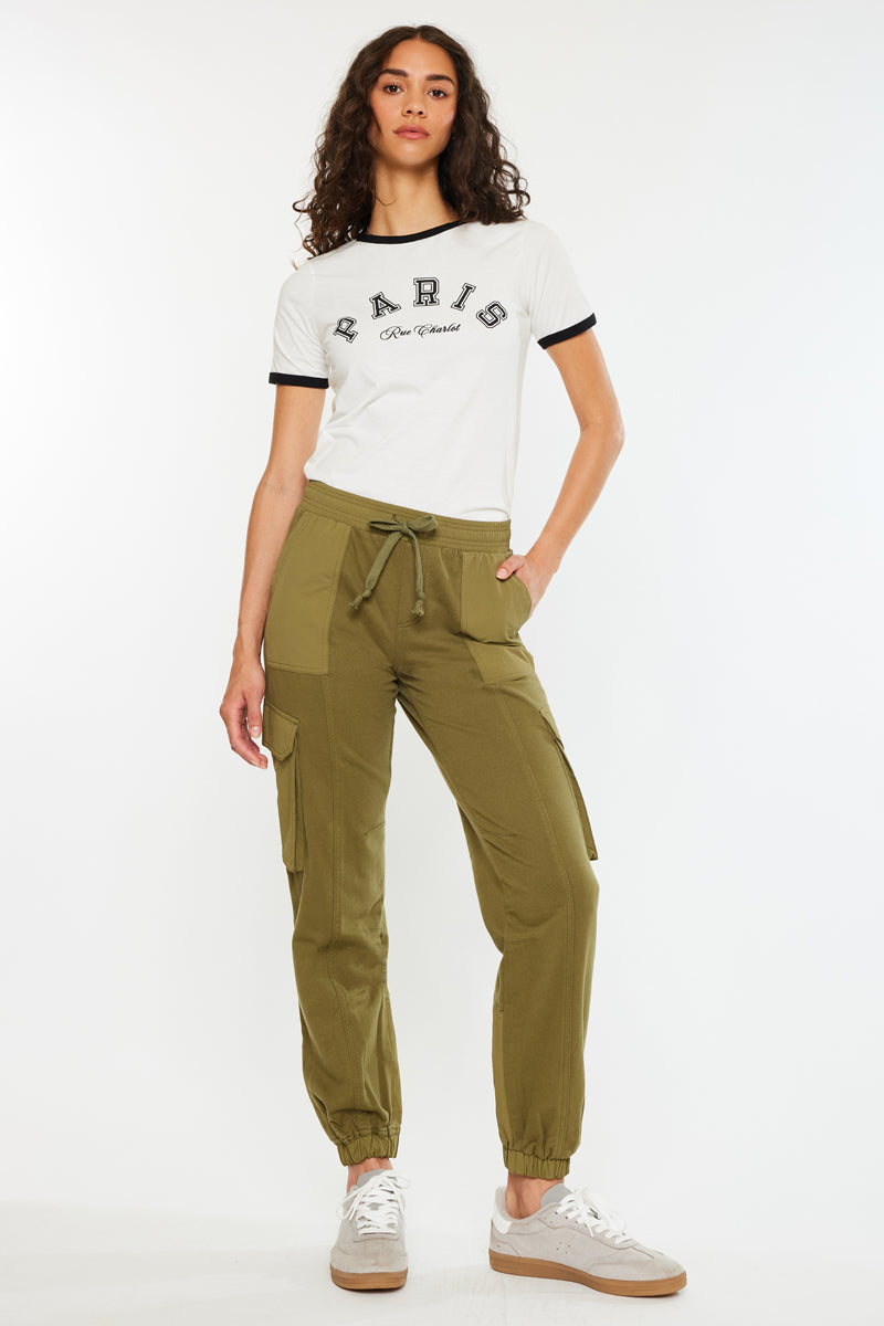 Jacie High Rise Color Block Knit Joggers - Official Kancan USA