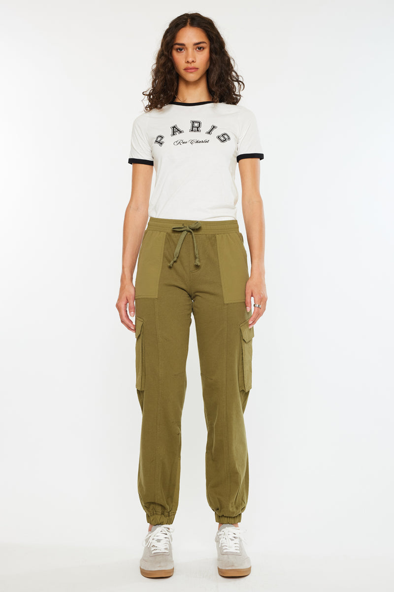 Jacie High Rise Color Block Knit Joggers - Official Kancan USA