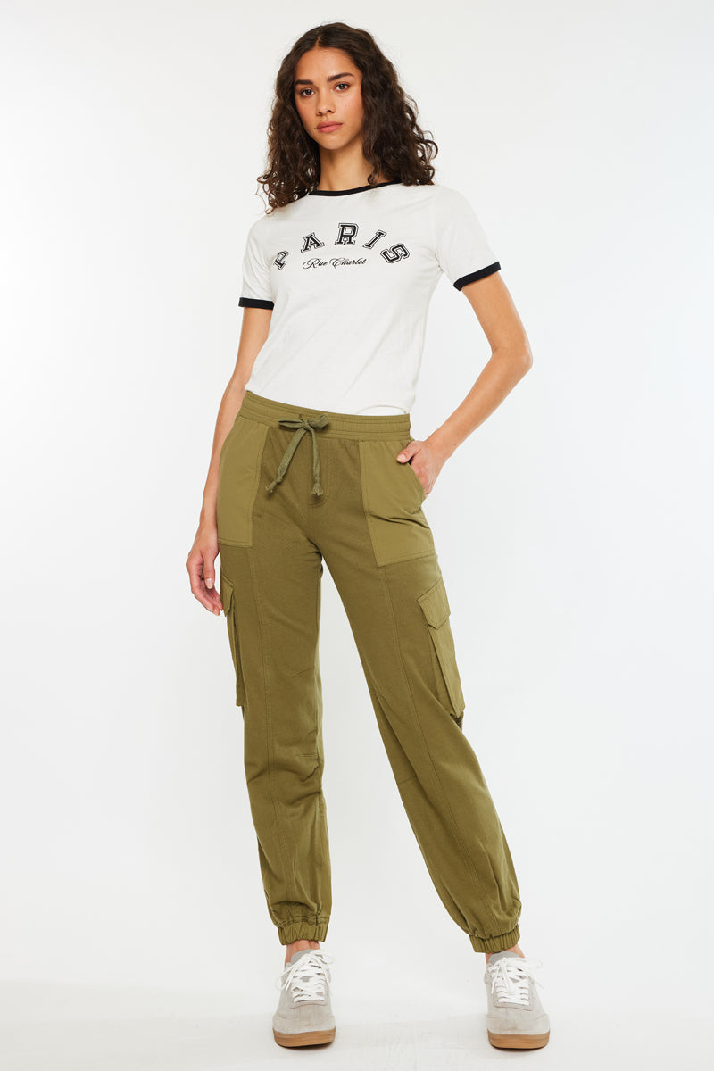 Jacie High Rise Color Block Knit Joggers - Official Kancan USA