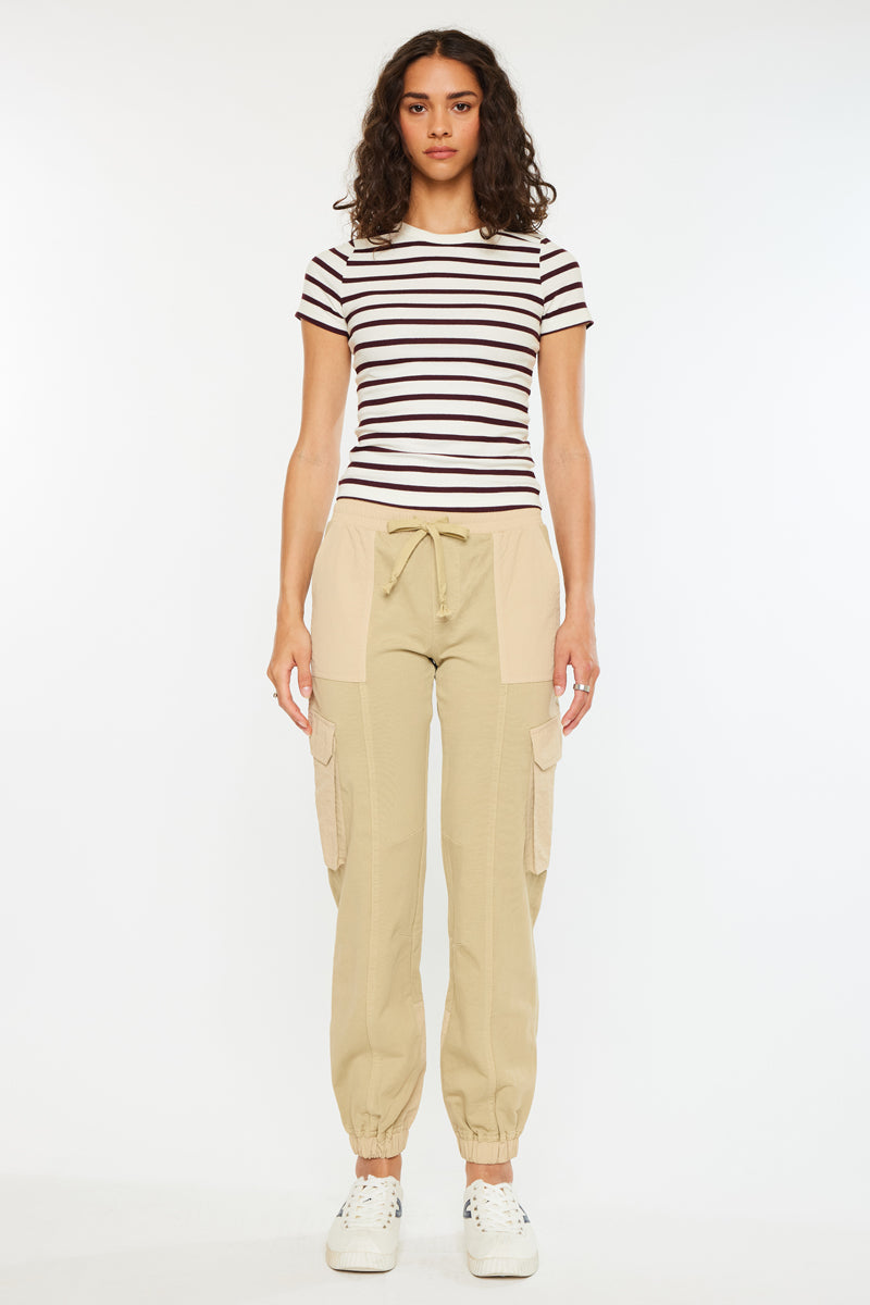 Jacie High Rise Color Block Knit Joggers - Official Kancan USA