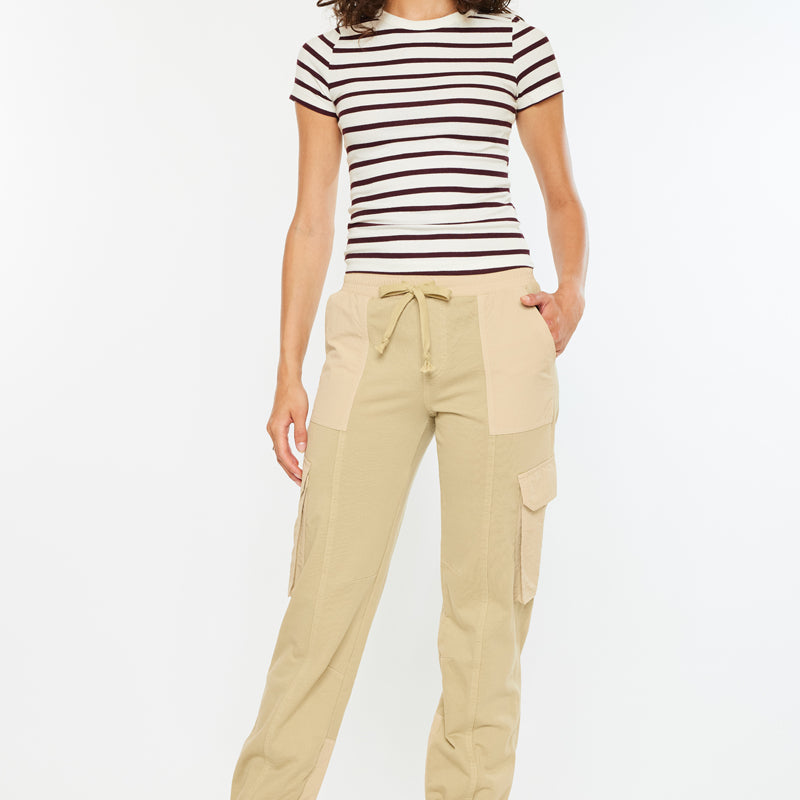Jacie High Rise Color Block Knit Joggers - Official Kancan USA