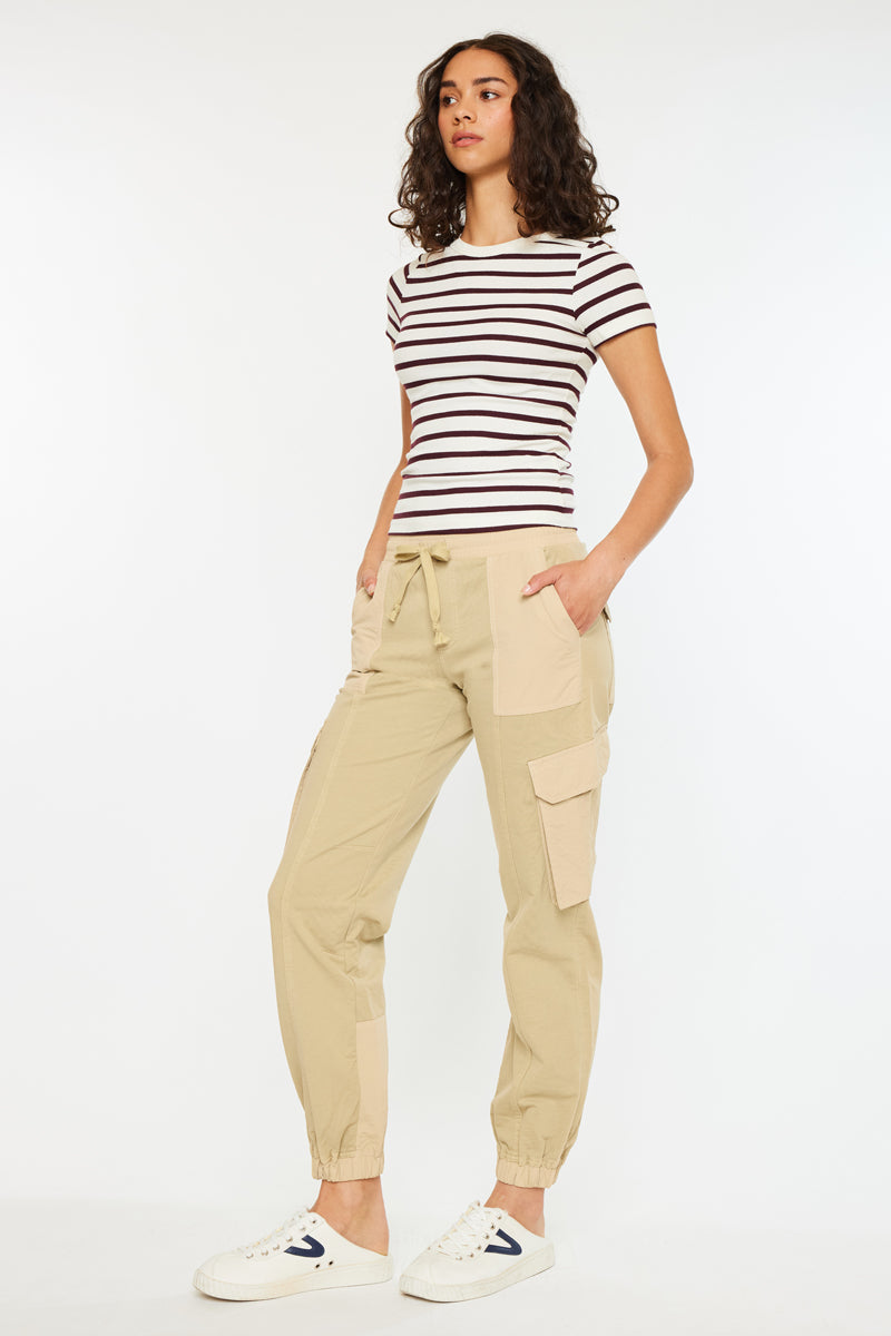 Jacie High Rise Color Block Knit Joggers - Official Kancan USA