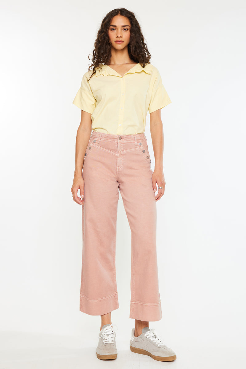 Peony High Rise Crop Wide Leg Jeans - Official Kancan USA