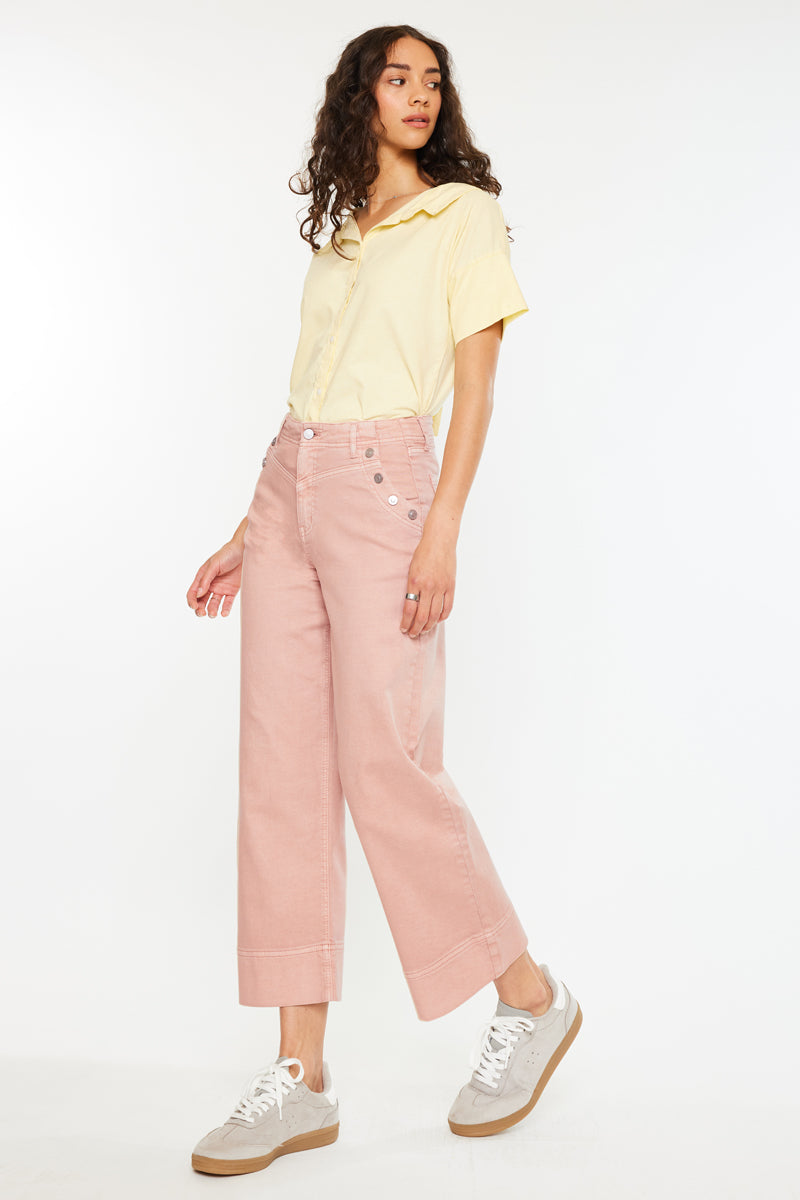 Peony High Rise Crop Wide Leg Jeans - Official Kancan USA